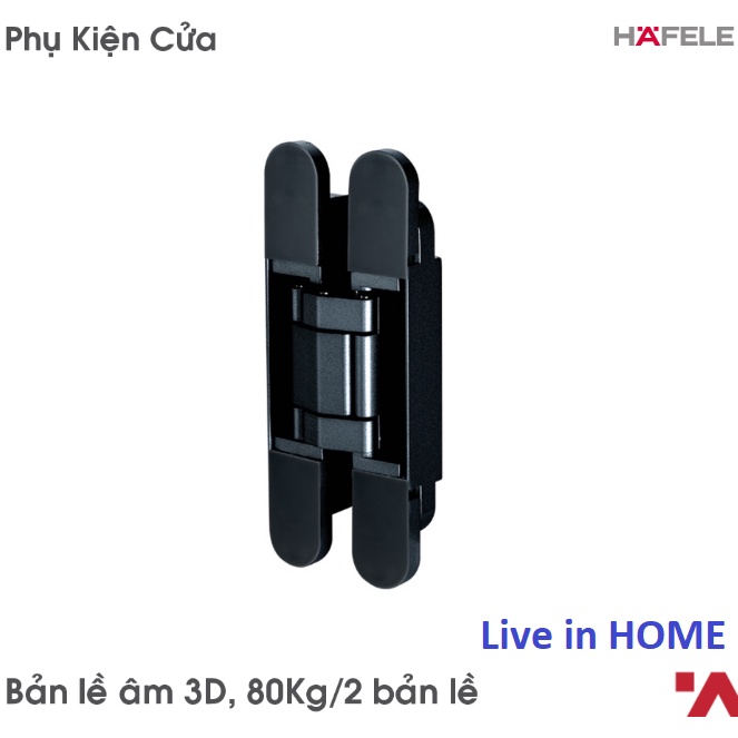 Bản lề âm cửa gỗ 3D màu đen 80 kg HAFELE 927.03.023 chính hãng