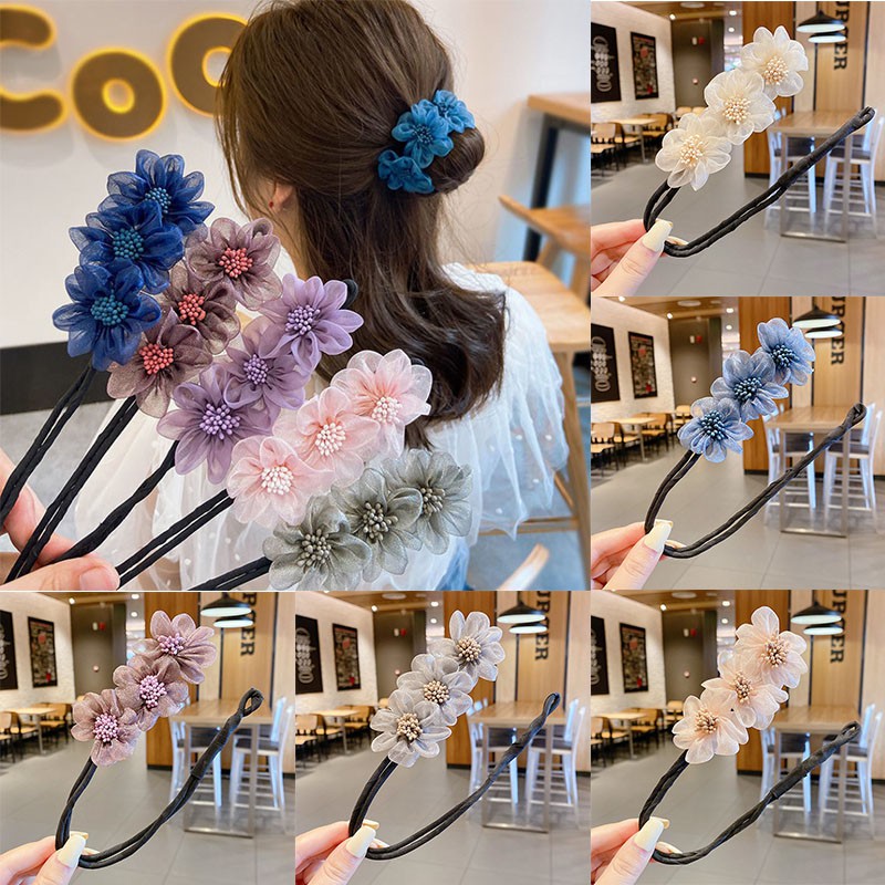 Băng Đô Cài Tóc Hình Hoa Đơn Giản Phong Cách Hàn Quốc