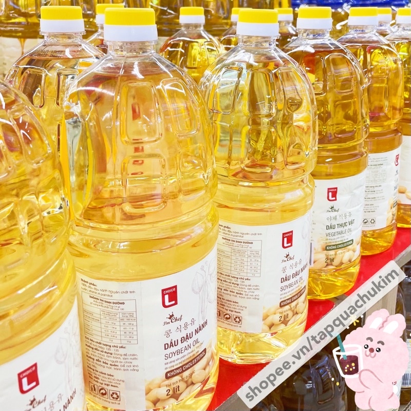 Dầu đậu nành CHOICE L chai 2L không Cholesterol theo tiêu chuẩn Hàn Quốc (rẻ hơn dầu ăn SIMPLY)