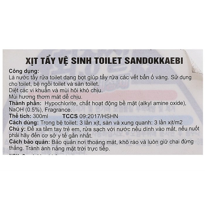 Xịt Tẩy Vệ Sinh TOILET Sandokkaebi Hàn Quốc