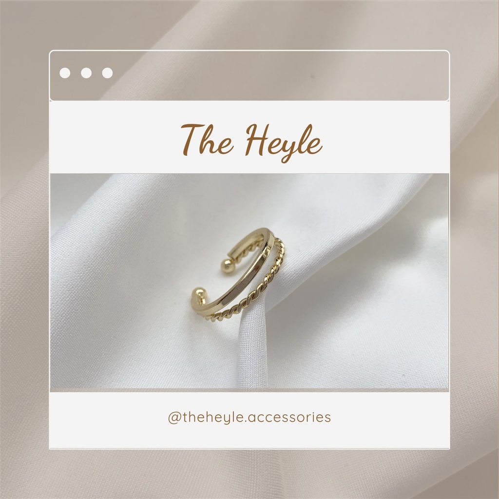 Nhẫn nữ 2 vòng tông vàng độc đáo mạ bạc S925 The Heyle