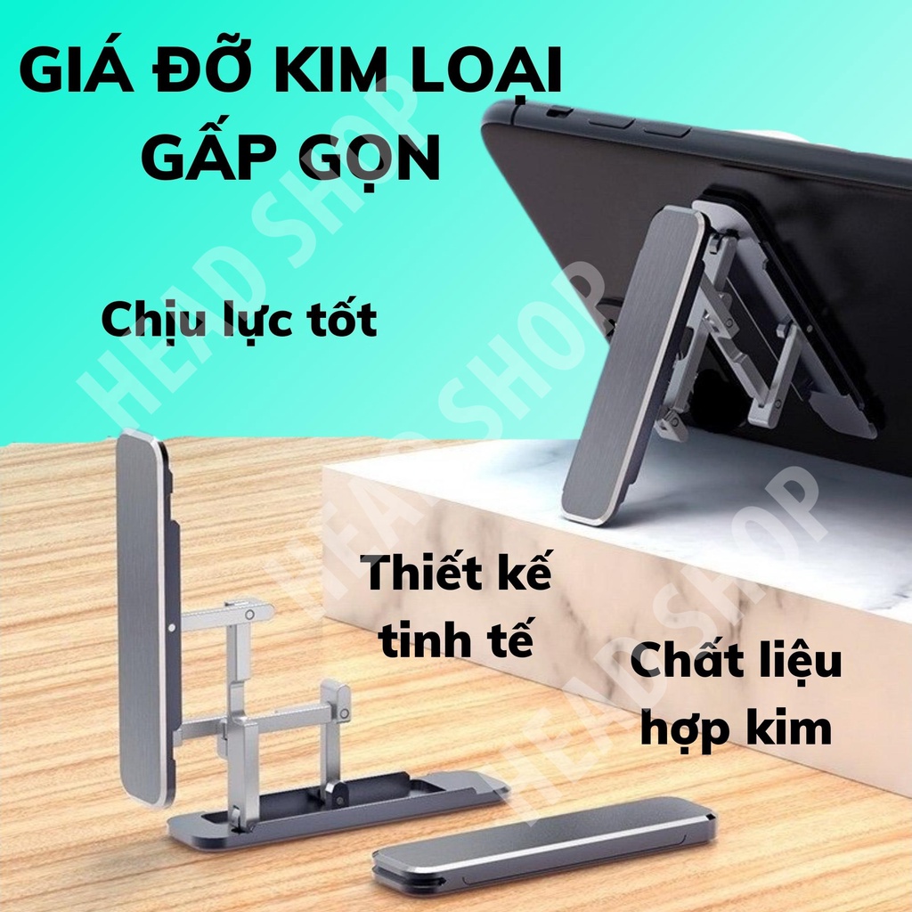 Giá đỡ điện thoại kim loại mini keo dán gấp gọn máy tính bảng mã T3 HEADShop