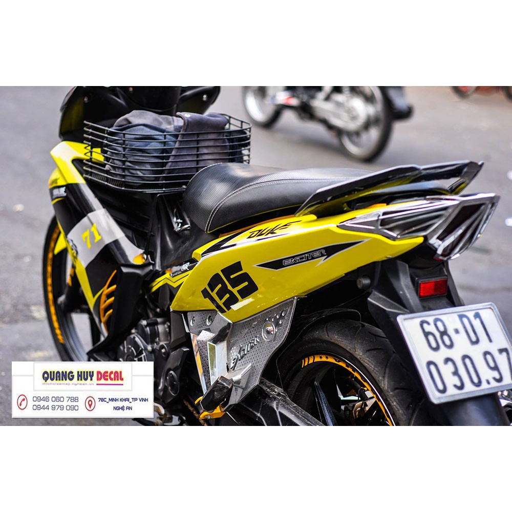 Tem trùm exciter 135 vàng đen, độ team decal xe ex dán đời 2011-2014