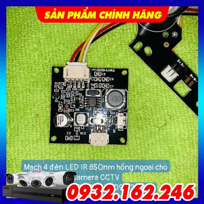 Mạch 4 đèn LED IR 850nm hồng ngoại 42mil cho Camera CCTV