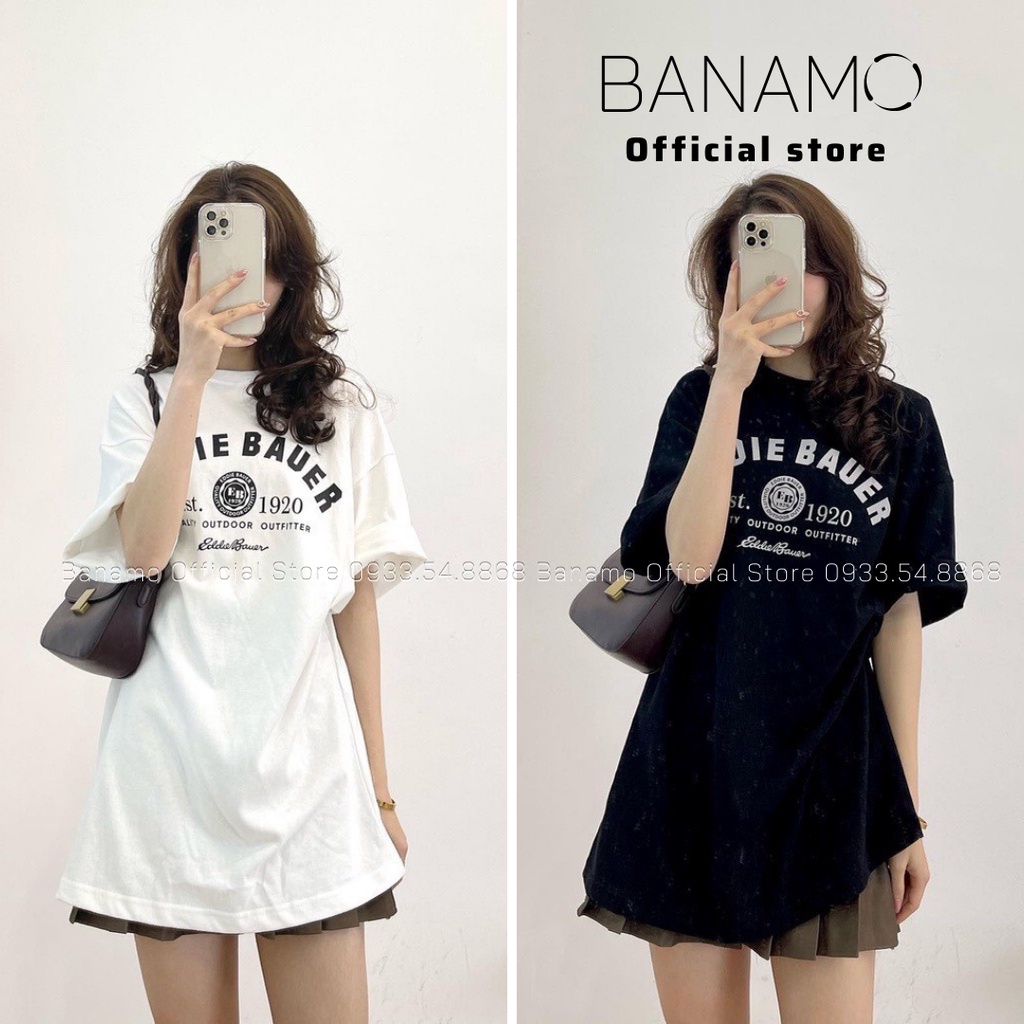 Áo thun unisex in chữ hàng thiết kế thời trang Banamo Fashion áo phông in chữ 3130