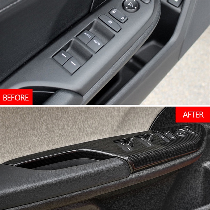 Set 4 miếng dán sợi carbon trang trí tay nắm cửa xe hơi Honda Civic 10th 2017-2020