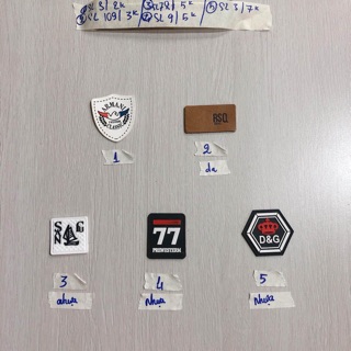 Set 5 Sticker may huy hiệu da, nhựa logo
