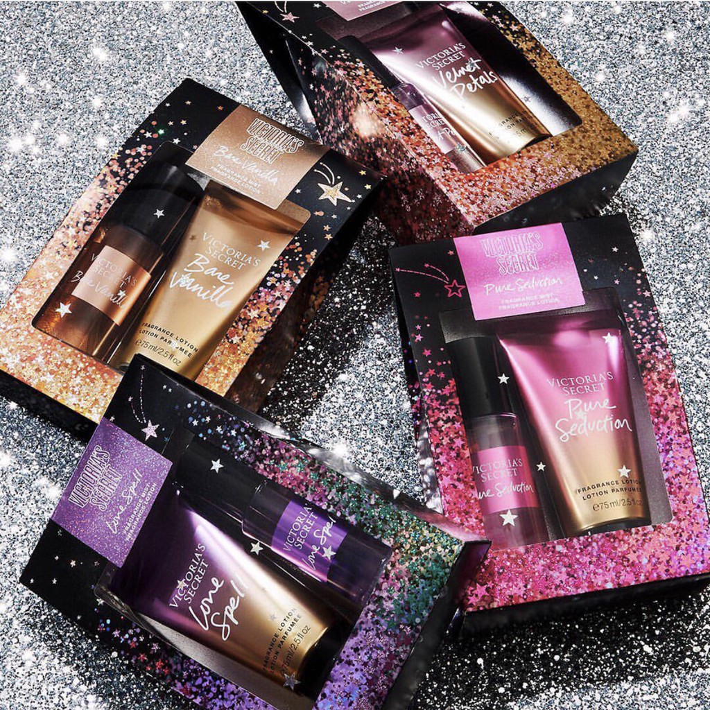 Bộ Xịt Thơm Dưỡng Thể Victoria’s Secret Mini Mist Lotion Gift Set 75ml x 2 | Thế Giới Skin Care