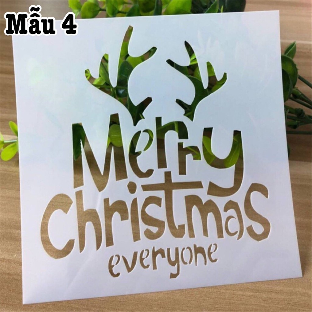 Pet Stencil Noel - Khuôn hình trang trí, tạo nền Noel  - 01 chiếc