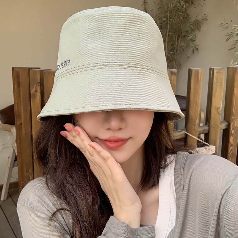 Nón Bucket Chống Nắng Thêu Chữ Phong Cách Nhật Bản