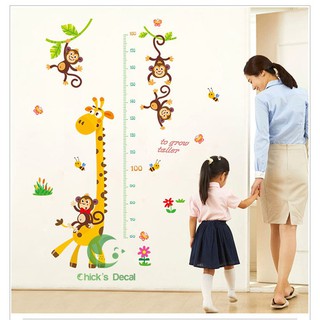 Decal dán tường hình thước đo chiều cao cho bé 01