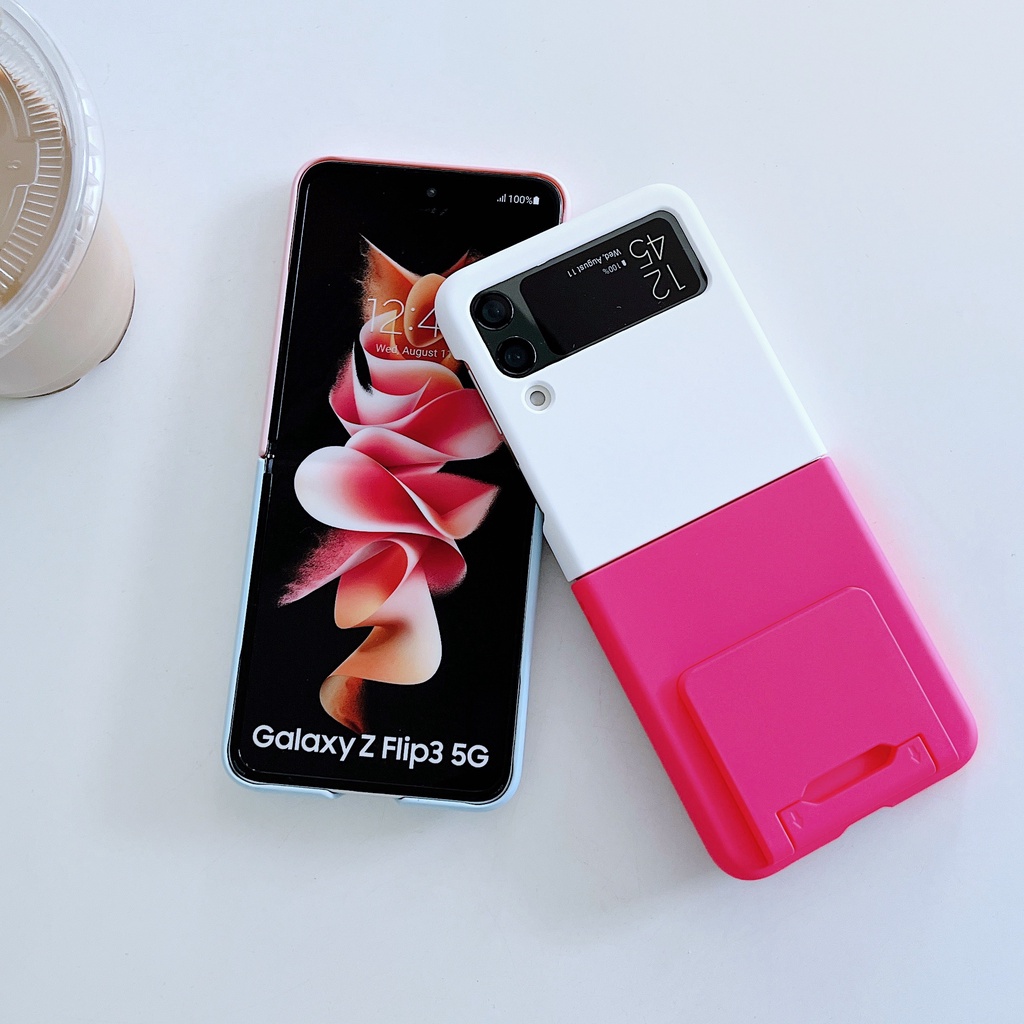 Bao Da Điện Thoại Nắp Gập Chống Sốc Màu Sắc Macaron Dành Cho Samsung z Flip 3 z Flip 3