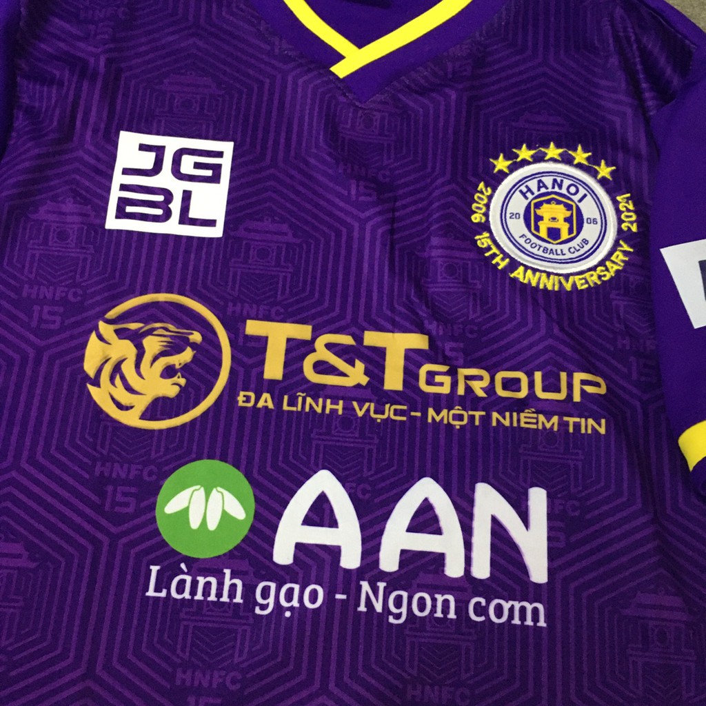 Bộ quần áo đá banh Hà Nội tím VL 2021 sân nhà full option (có  logo LS)