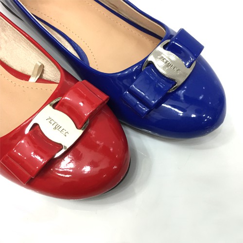 Giày búp bê nữ xanh đỏ bóng mềm siêu êm chân Sr7 | BigBuy360 - bigbuy360.vn