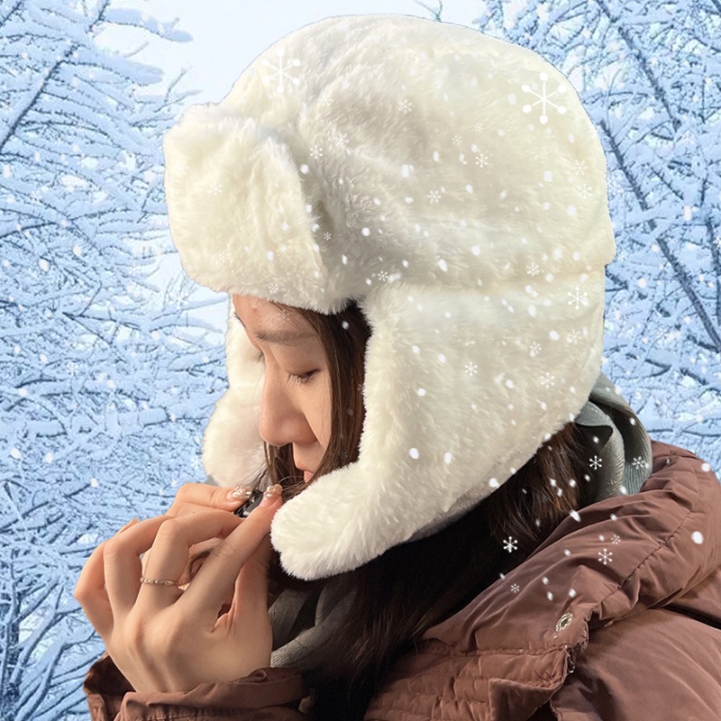 Mũ Lông Giả Trùm Tai Giữ Ấm Mùa Đông Thời Trang Cho Nam Nữ