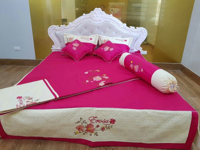 Bộ Chăn Ga Gối  EROSA vải Coton  SaTin.  kt 1m6x2m. 1m8x2m.