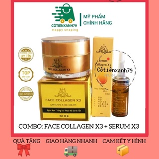 Combo Kem face X3 - Serum nám X3 collagen Đông anh Chính hãng
