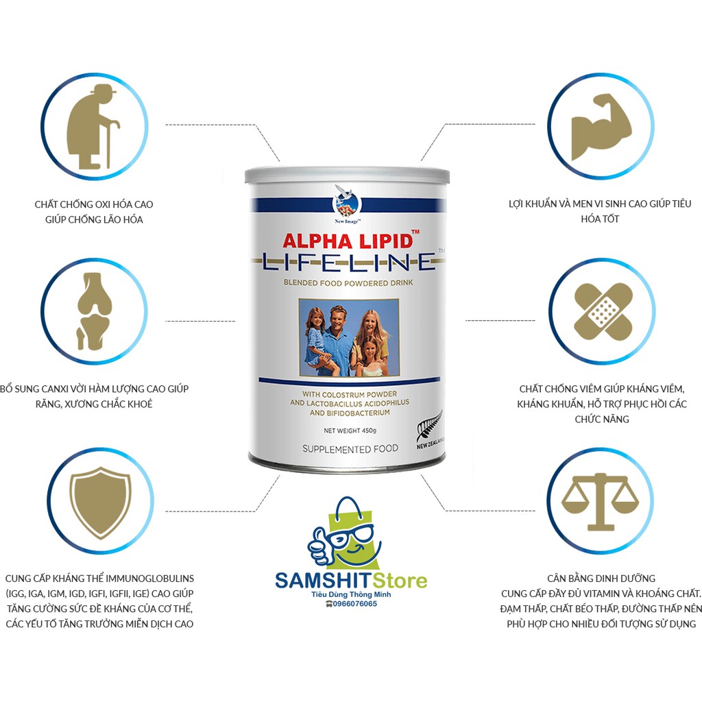 Sữa Non Alpha Lipid Lifeline 450g Chính Hãng New Zealand Kèm Hoá Đơn Mua Hàng