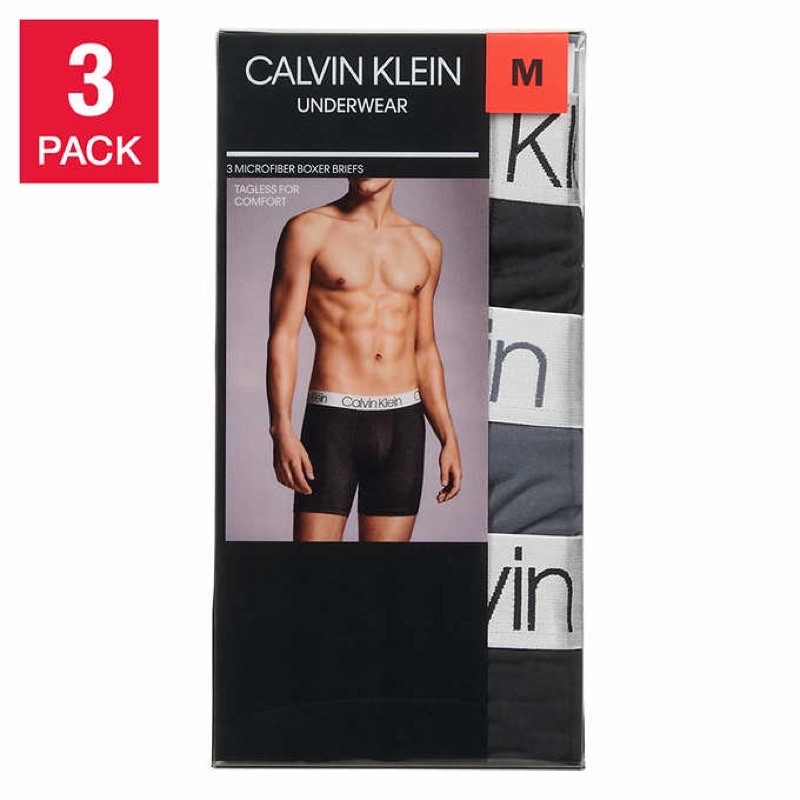 [BILL MỸ] SET 3 QUẦN LÓT BOXER NAM CALVIN KLEIN CHÍNH HÃNG