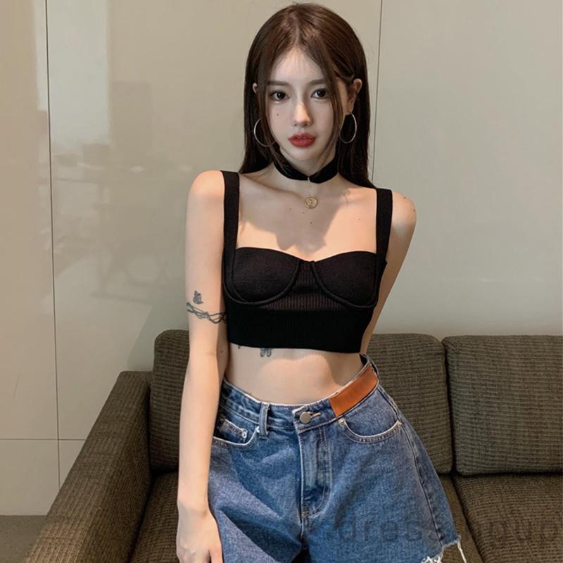 Áo Dệt Kim Hai Dây Bản Rộng Màu Sắc Thời Trang Cho Nữ