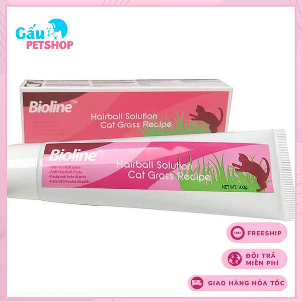 Gel dinh dưỡng chống búi lông cho Mèo Bioline Hairball Solution 100g