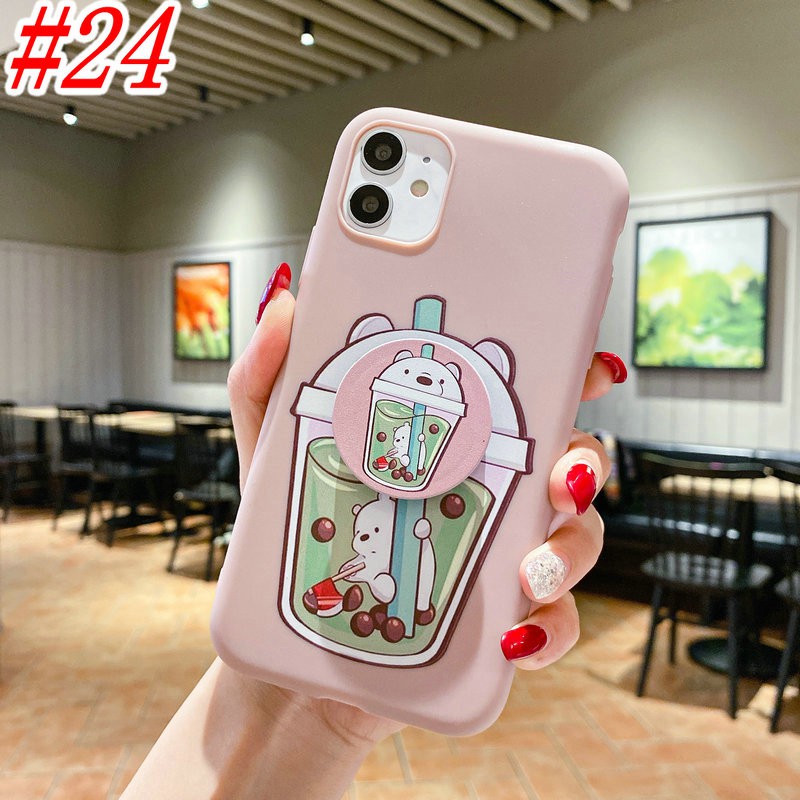 Ốp Lưng Mềm Hình Gấu Kèm Giá Đỡ Dùng Cho Redmi Note 9 9s 8 8a 7 6a 5 5a 4 4a 4x Pro Plus Prime Xiaomi Mi A1 Poco X3