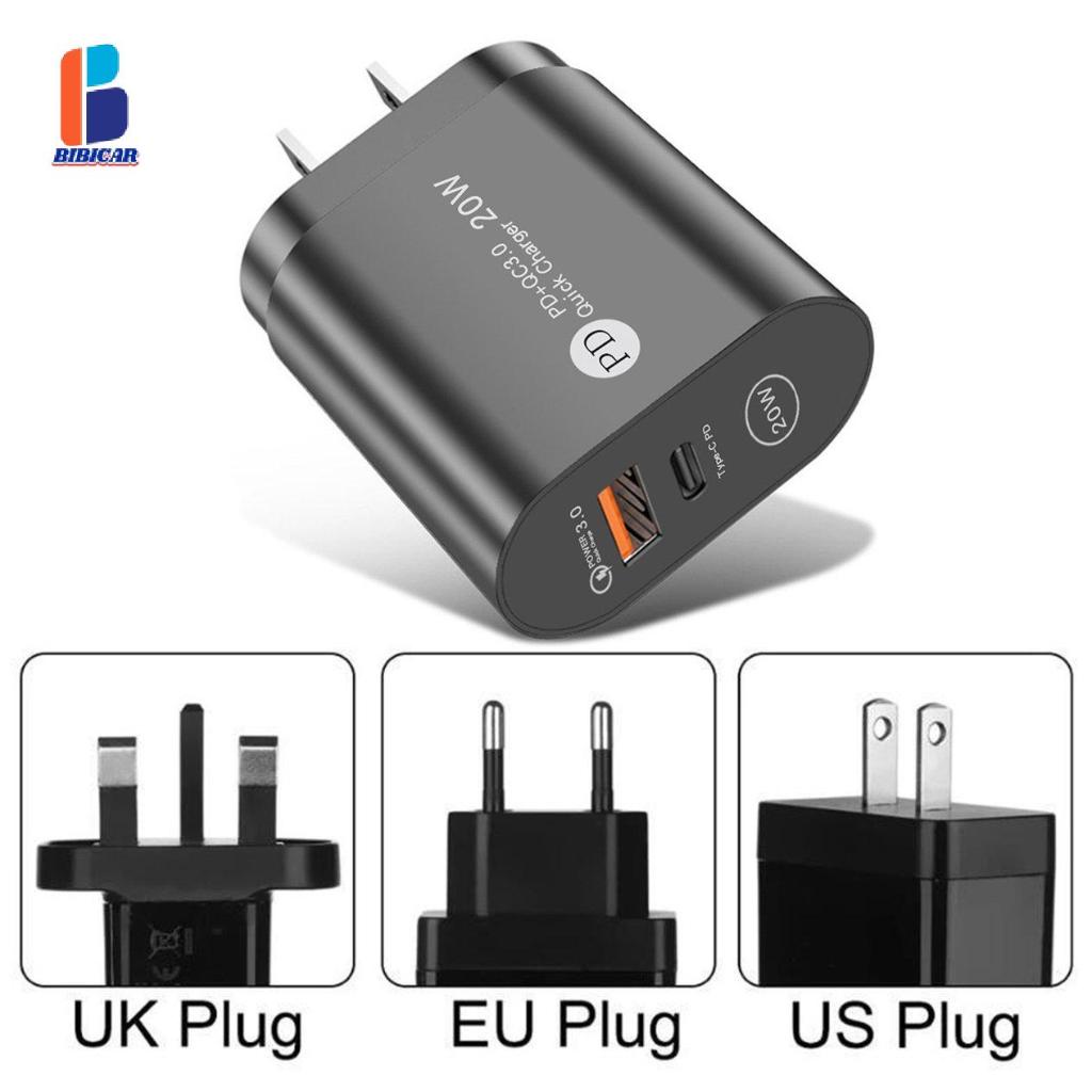 *BIB*USB PD Charger 20W Quick Type-C Adapter QC 3.0 Fast Charge Adapters Accessory