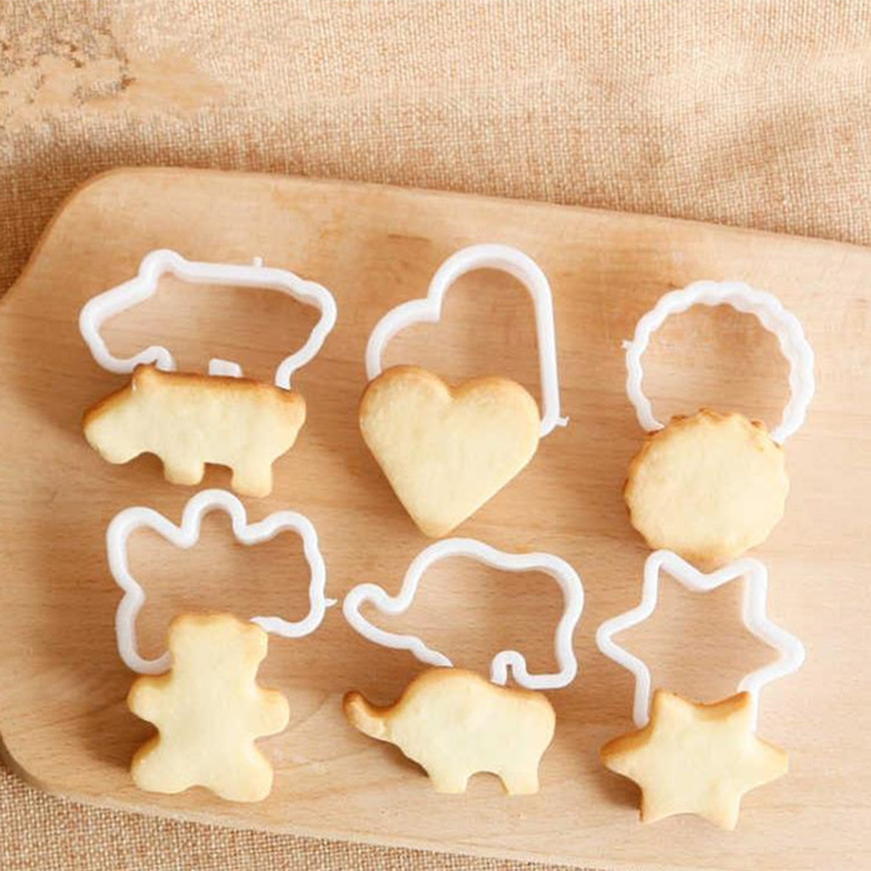 Bộ 8 khuôn nhấn làm bánh quy hình động vật 3D dễ thương