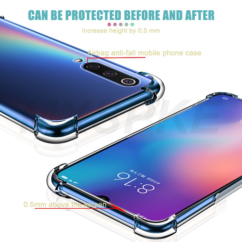 Ốp Điện Thoại Silicon Trong Suốt Chống Sốc Sang Trọng Cho Xiaomi Mi 9 8 A3 A2 10 11 Lite Case Xiaomi Mi 9 8 SE 9T 11X 10T