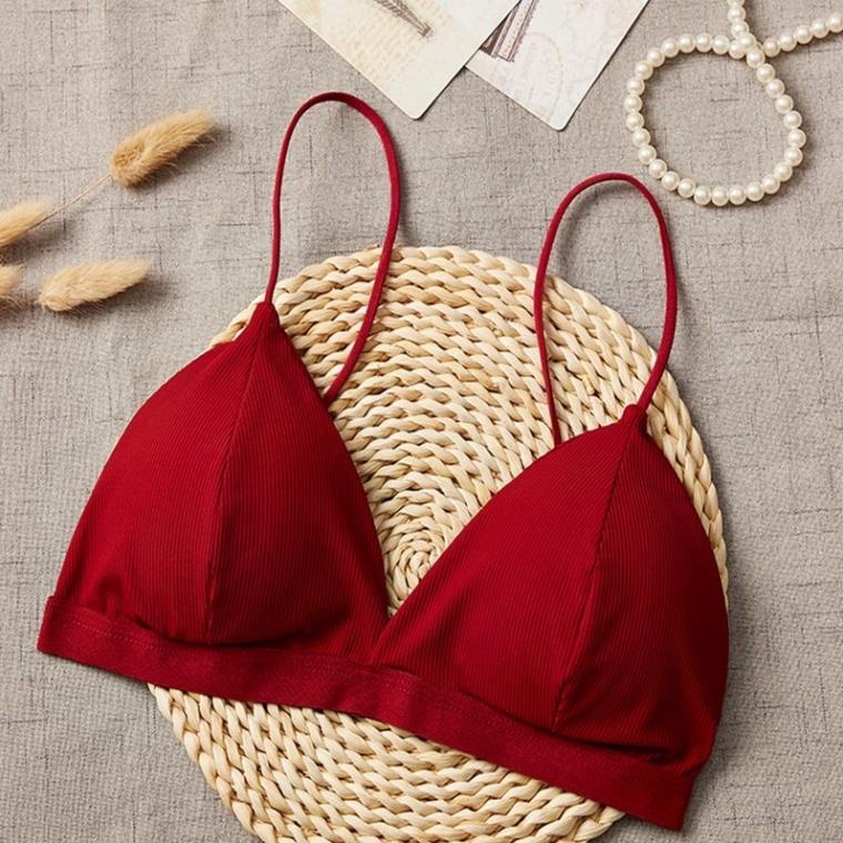 Áo Ngực Bra Thun Gân Màu Trơn Cho Nữ - Lady