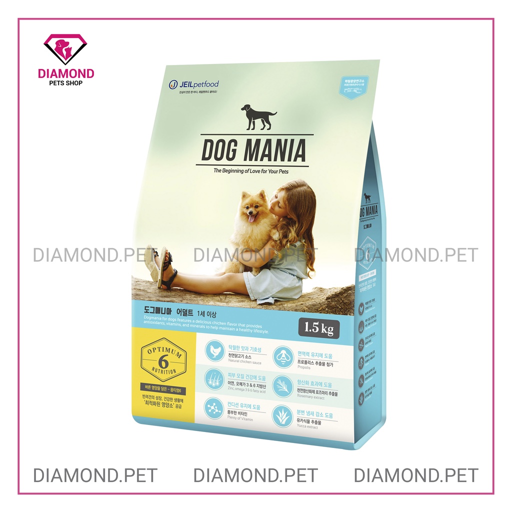 [1.5kg] THỨC ĂN CHO CHÓ LỚN DOG MANIA ADULT (HÀN QUỐC) ( thức ăn khô,thức ăn hạt, cám chó)