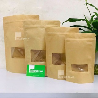 TÚI ZIP GIẤY KRAFT CÓ CỬA SỔ 1KG