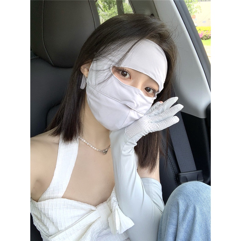 Khẩu Trang Chống Nắng Bảo Vệ Toàn Diện Bằng Lụa Mát Thời Trang Mùa Hè Dành Cho Nữ