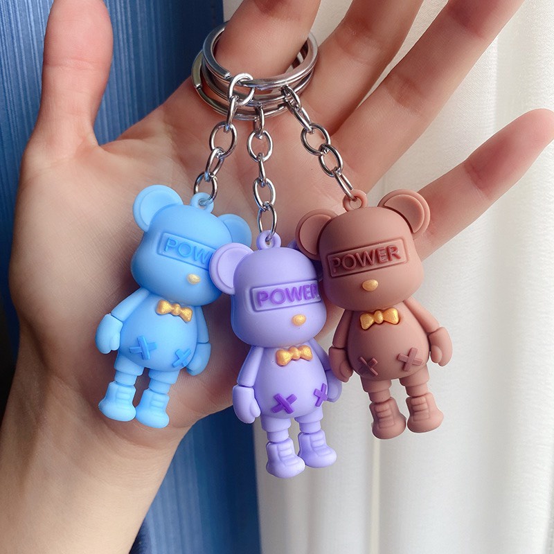 Móc Khóa , Móc Khóa Xe chú Gấu 3D Cực Ngầu Đáng Yêu Mẫu Mới Pow.err