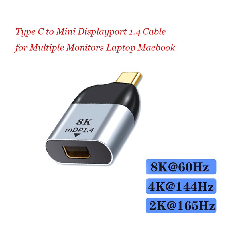 Type-C to Mini DP Adapter USB C to Mini Display Port Converter Thunderbolt 3 8K 4K 60Hz MDP for MacBook iPad Pro 2020
