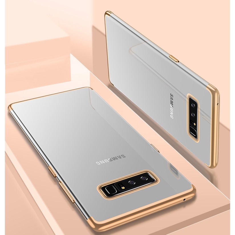 Ốp điện thoại trong suốt viền mạ màu thời trang cho Samsung Note 9 10 J2 Pro 2018