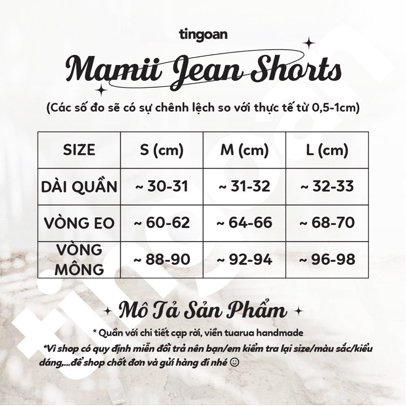 TINGOAN® - Quần short bò cạp rời gấu cắt tua rua trắng tingoan MAMIII JEANS SHORTS/WH