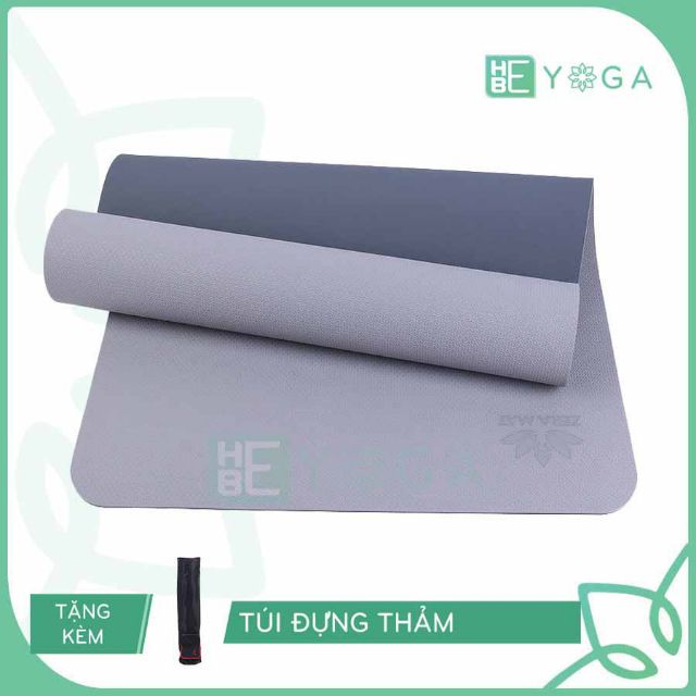 Thảm tập yoga, thảm tập gym TPE 2 lớp dày 8ly kèm túi mền mịn, êm ái.