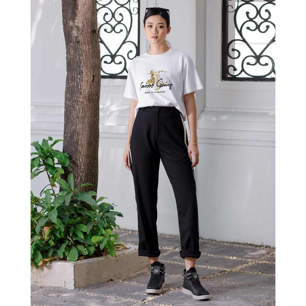 Áo thun unisex In hiệu ứng ánh kim SAINT GIÓNG (THÁNH GIÓNG) form basic 100% cotton SOUL OF A NATION - Copper VER Trắng