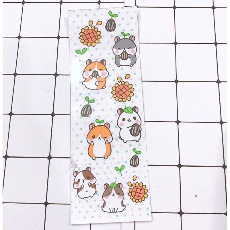 sticker hoàng đế mèo jinbeisan kero nomo duck vô diện hamster SI17 hình dán trang trí dán sổ dán điện thoại 1tờ 7*19,5cm