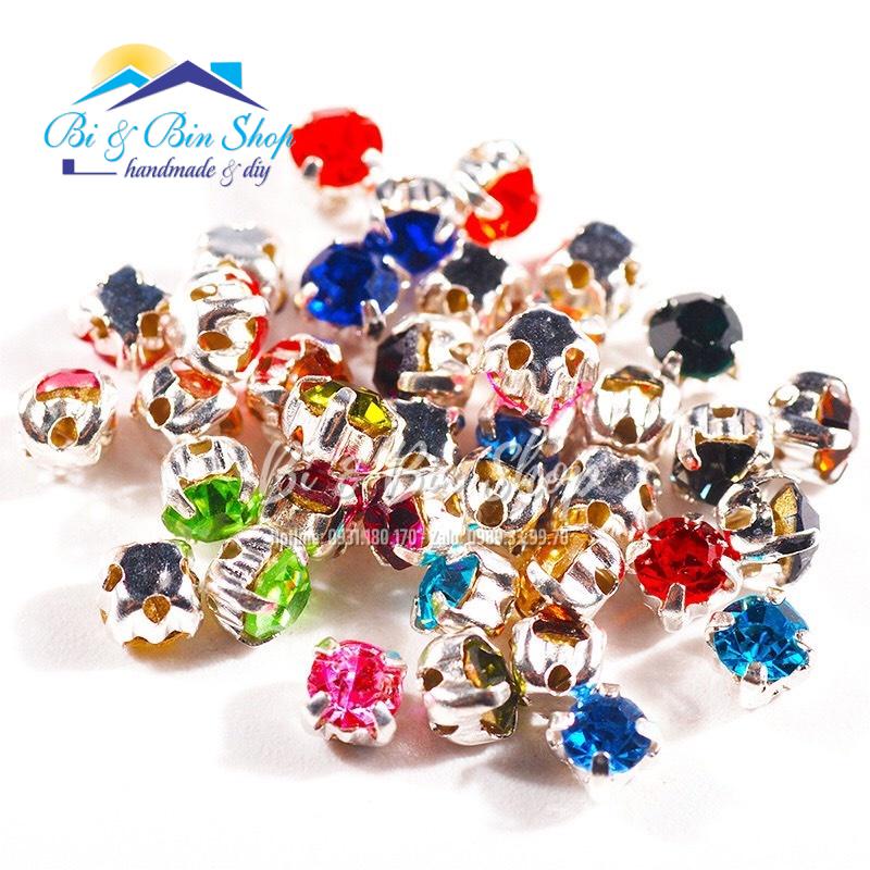 30 Viên Đá Đế 4 Chấu S50-10mm Hạt Pha Lê Đính Kết Trang Phục Thời Trang, Làm Phụ Kiện - Bi &amp; Bin Shop