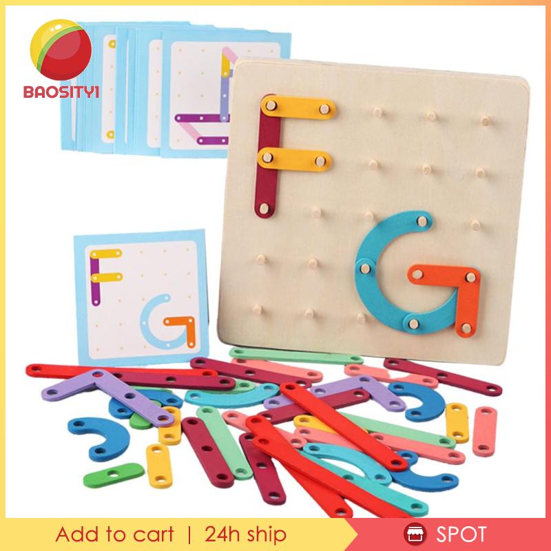 [Baosity1] Đồ Chơi Lắp Ghép Chữ Cái Và Số Bằng Gỗ Nhiều Màu Sắc Cho Bé