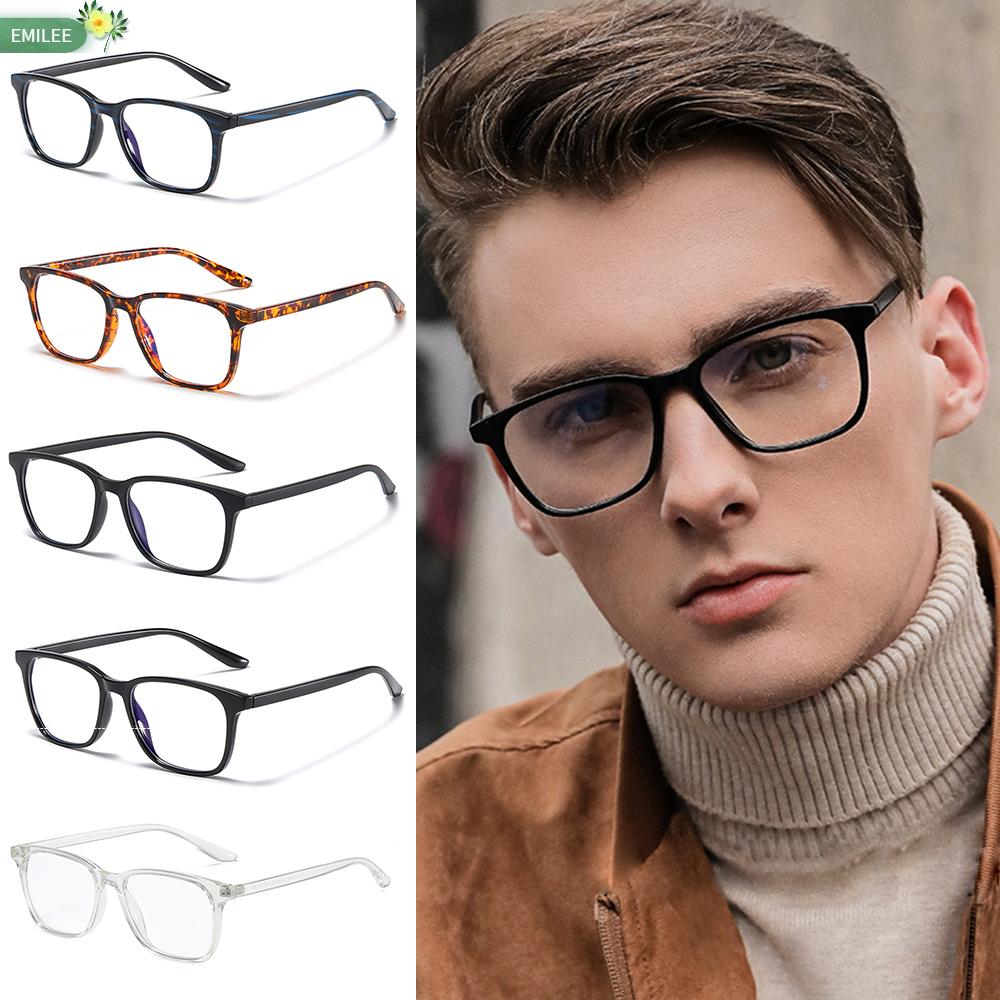 EMILEE💋 Retro Frame Computer Glasses Cut UV400 Unisex Glasses Blue Light Blocking Vision Care Lightweight with Spring Hinges Nerd Reading...