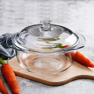 Nồi thủy tinh chịu nhiệt cao 2l trong suốt có nắp chịu nhiệt cao tiện dụng cho lò vi sóng