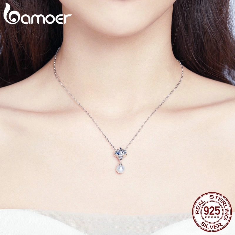 Mặt Dây Chuyền Bamoer Hình Vỏ Sò Đính Đá Xinh Xắn