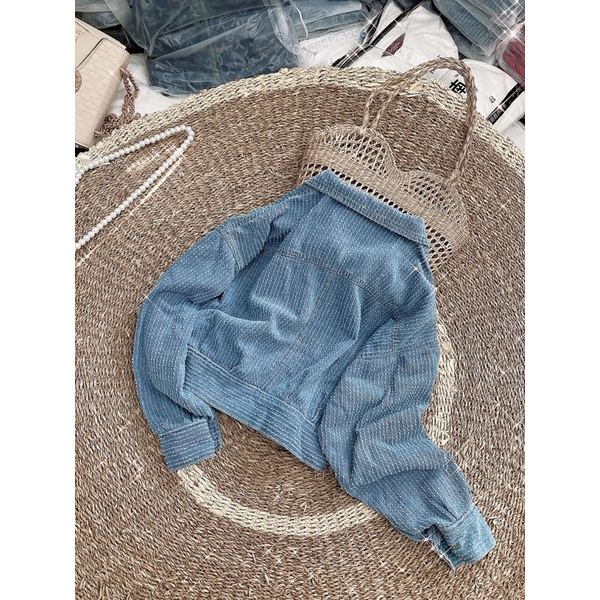Chuyên sỉ_ Áo khoác jean dệt