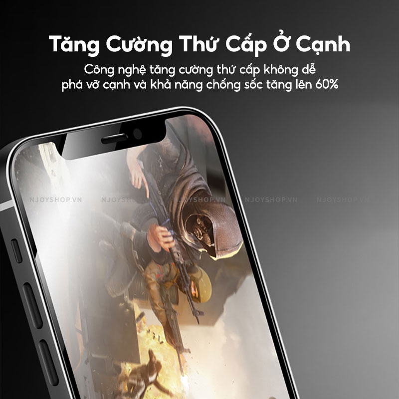 Kính Cường Lực Chống Vân Tay Full Viền Cho Điện Thoại IP14/13/12/11 Pro Max Xs Max Xr X 7 Plus 8 Plus 7 8 Njoyshop