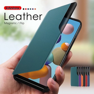 Ốp Điện Thoại Thời Trang Cho Galaxy A73 A53 A33 A23 A13 A03s⭐Ốp Điện Thoại Có Nắp Đậy Bằng Da Sang Trọng⭐M33⭐Half Window Sideshow Flip Bracket Leather Phone Cover Case⭐Samsung