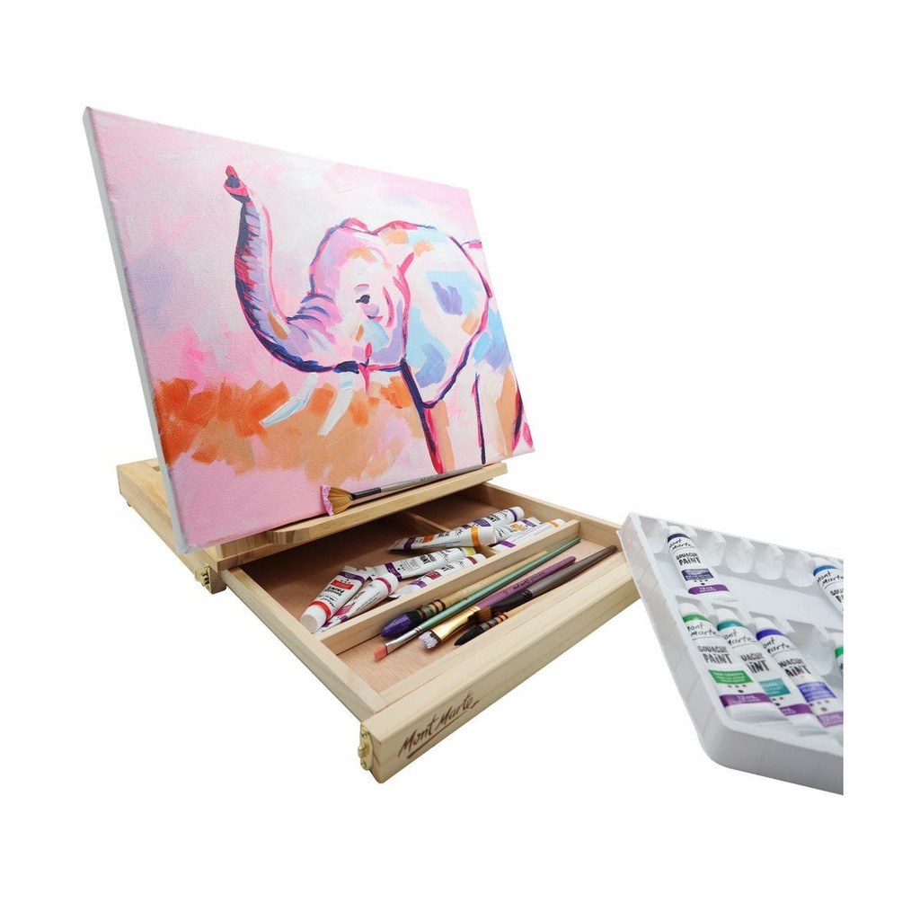 Giá Vẽ Kiêm Hộp Đựng Họa Cụ Mont Marte Để Bàn - Table Easel with Drawer Signature - MEA0023