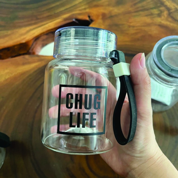 Binh Nước Thủy Tinh GOOD MORNING - 300ML - Tặng kèm túi